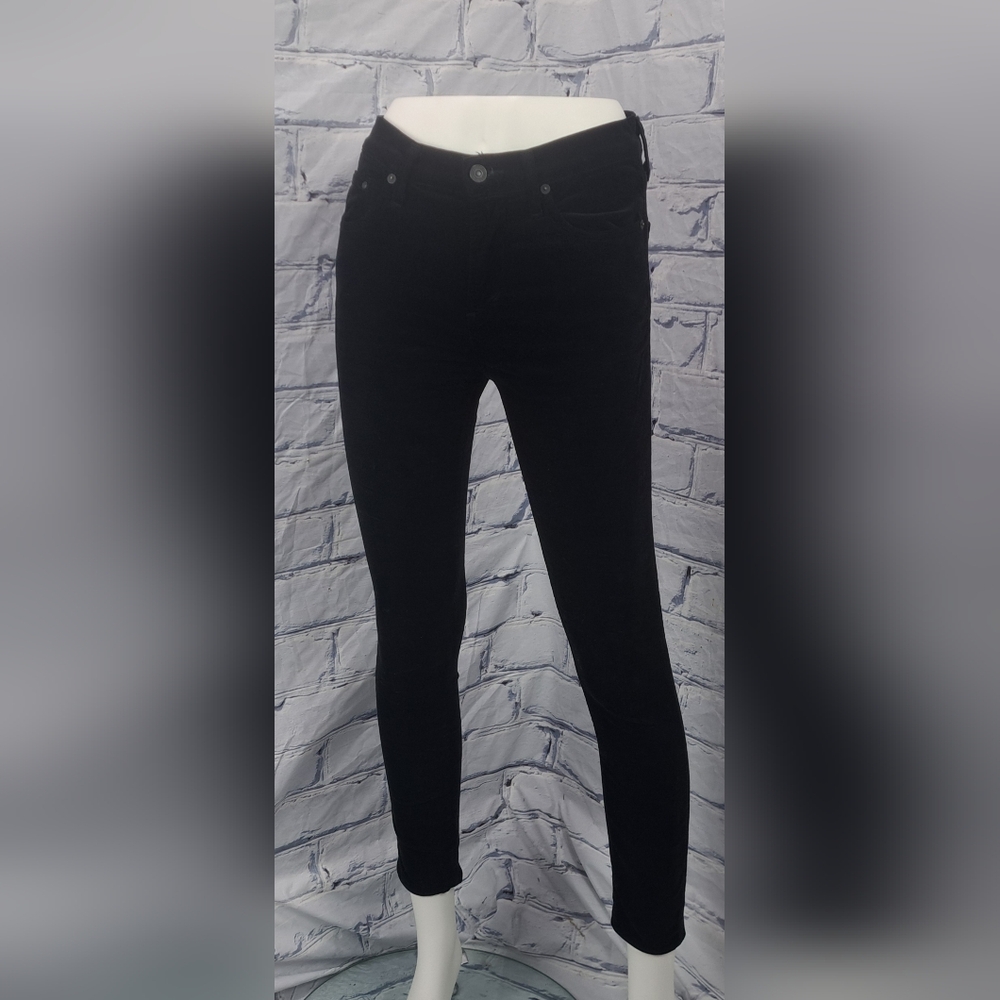 Citizens of Humanity COH Rocket High Rise Skinny Black Velour Corduroy Size 25 - Picture 2 of 16